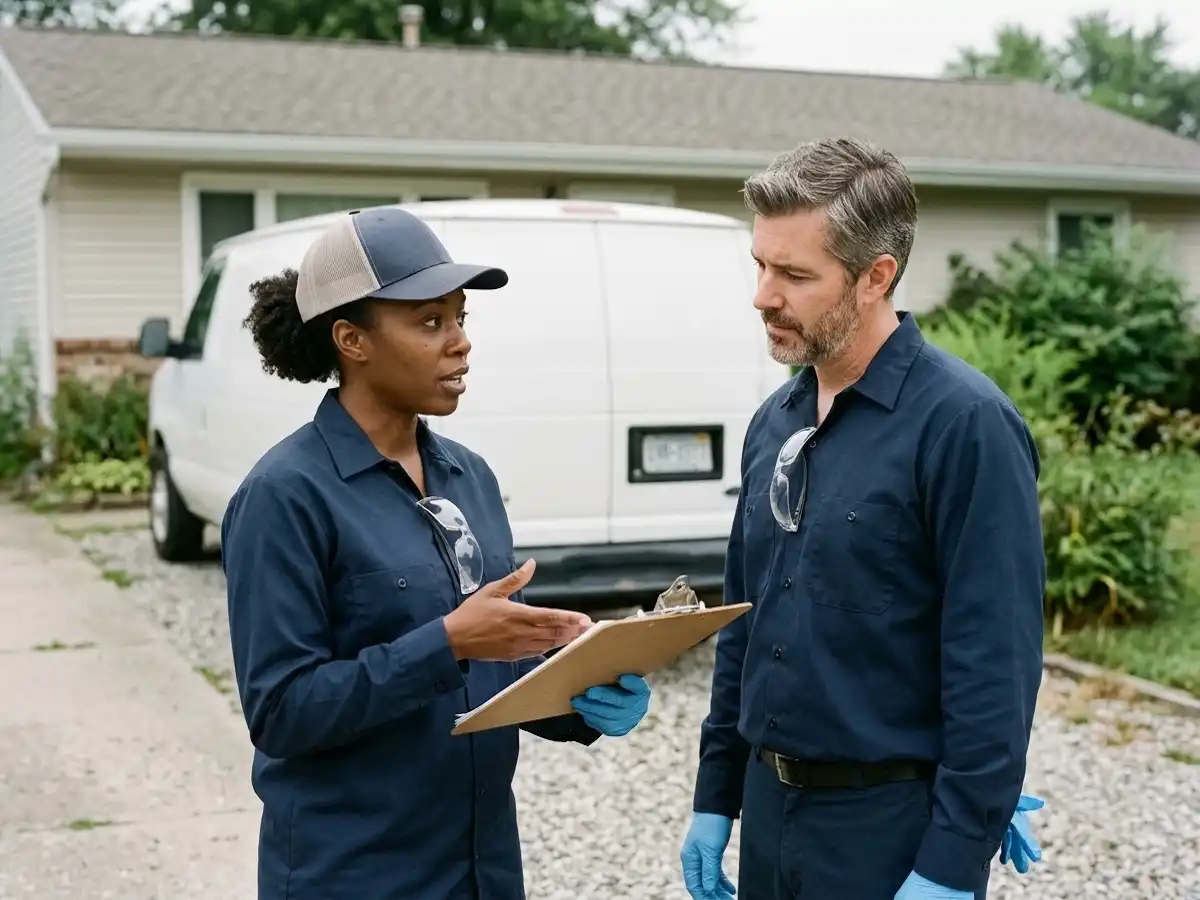 Oregon exterminator and pest control technician at work